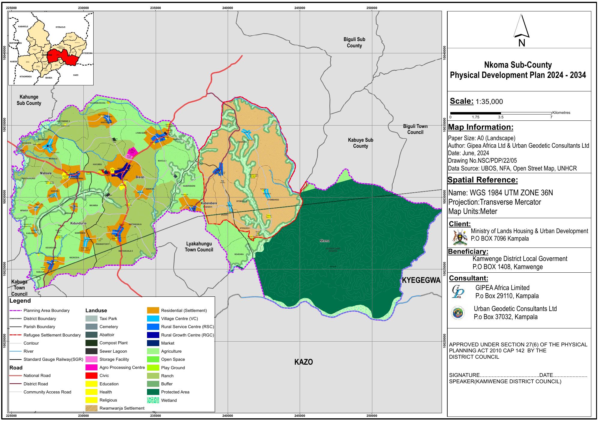 Nkoma Subcounty Physical Development Plan physical development plan, 2024–2034