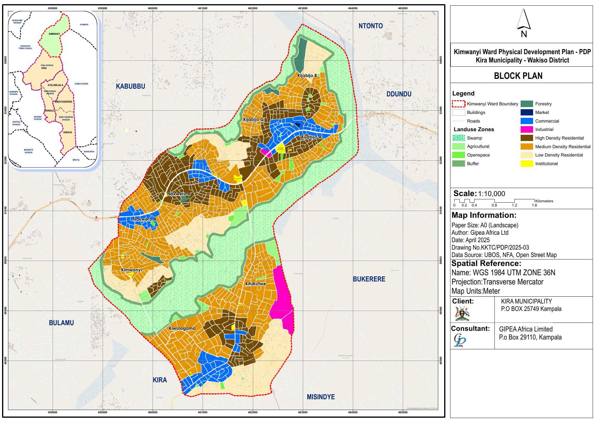 Kimwanyi Ward Block Plan physical development plan, April 2025