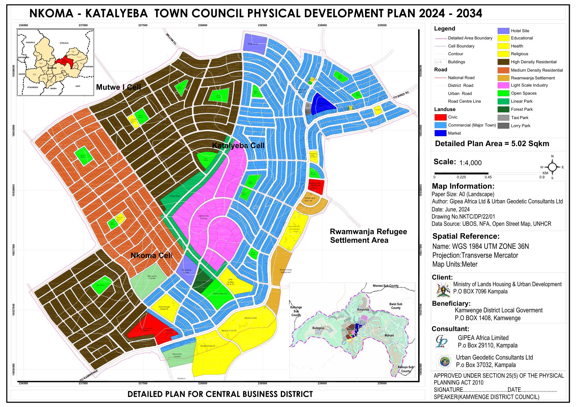Nkoma–Katalyeba CBD Detailed Plan physical development plan, 2024–2034