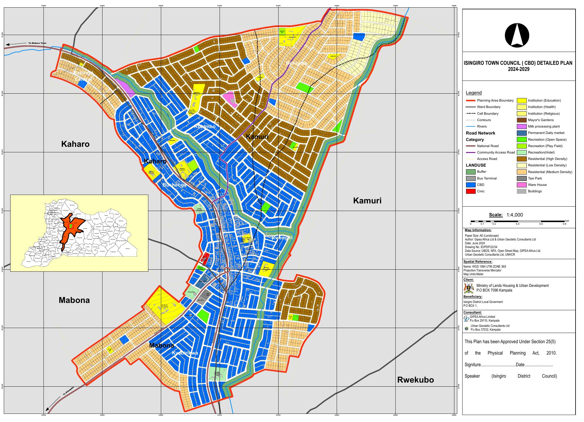 Isingiro Town Council CBD physical development plan, 2024–2029